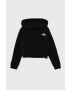 The North Face hanorac de bumbac pentru copii G DREW PEAK CROP P/O HOODIE culoarea negru cu glugă neted - Pled.ro