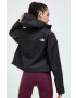 The North Face jacheta de exterior Cropped Quest culoarea negru de tranzitie oversize - Pled.ro