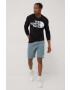 The North Face longsleeve din bumbac culoarea negru cu imprimeu - Pled.ro