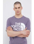 The North Face tricou barbati culoarea violet cu imprimeu - Pled.ro