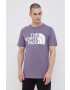 The North Face tricou barbati culoarea violet cu imprimeu - Pled.ro