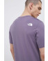 The North Face tricou barbati culoarea violet cu imprimeu - Pled.ro