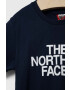 The North Face tricou de bumbac pentru copii culoarea albastru marin cu imprimeu - Pled.ro