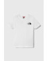 The North Face tricou de bumbac pentru copii S/S SIMPLE DOME TEE culoarea alb cu imprimeu - Pled.ro