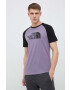 The North Face tricou din bumbac culoarea violet cu imprimeu - Pled.ro