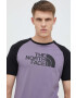 The North Face tricou din bumbac culoarea violet cu imprimeu - Pled.ro