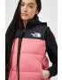 The North Face vesta de puf 1996 RETRO NUPTSE VEST femei culoarea roz de iarna - Pled.ro