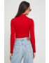 Tommy Jeans body femei culoarea rosu cu turtleneck - Pled.ro