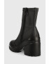 Tommy Jeans botine Heeled Boot femei culoarea negru cu toc drept - Pled.ro