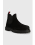 Tommy Jeans botine din piele intoarsa TJM CHELSEA HIGH BOOT barbati culoarea negru EM0EM01205 - Pled.ro