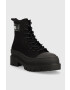 Tommy Jeans botine TJW FOXING CANVAS BOOT femei culoarea negru cu platforma EN0EN02216 - Pled.ro