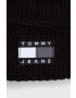 Tommy Jeans caciula culoarea negru din tricot gros - Pled.ro