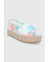 Tommy Jeans espadrile culoarea bej cu platforma - Pled.ro