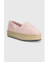 Tommy Jeans espadrile LOGOMANIA ESPADRILLE culoarea roz cu platforma EN0EN02079 - Pled.ro