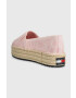 Tommy Jeans espadrile LOGOMANIA ESPADRILLE culoarea roz cu platforma EN0EN02079 - Pled.ro