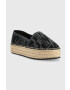 Tommy Jeans espadrile LOGOMANIA ESPADRILLE culoarea negru cu platforma EN0EN02079 - Pled.ro