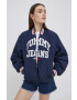 Tommy Jeans geaca femei culoarea albastru marin de tranzitie - Pled.ro