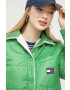 Tommy Jeans geacă reversibilă femei culoarea verde de tranzitie oversize - Pled.ro