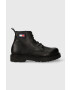 Tommy Jeans ghete de piele TJM RUBERIZED LACE UP BOOT barbati culoarea negru EM0EM01276 - Pled.ro