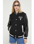 Tommy Jeans jacheta bomber din amestec de lana culoarea negru de tranzitie - Pled.ro