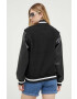 Tommy Jeans jacheta bomber din amestec de lana culoarea negru de tranzitie - Pled.ro