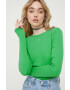 Tommy Jeans longsleeve femei culoarea verde - Pled.ro