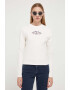 Tommy Jeans longsleeve din bumbac culoarea bej - Pled.ro