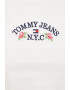 Tommy Jeans longsleeve din bumbac culoarea bej - Pled.ro