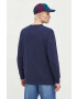 Tommy Jeans longsleeve din bumbac culoarea albastru marin cu imprimeu - Pled.ro