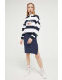 Tommy Jeans longsleeve din bumbac culoarea albastru marin - Pled.ro