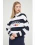 Tommy Jeans longsleeve din bumbac culoarea albastru marin - Pled.ro