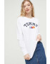 Tommy Jeans longsleeve din bumbac culoarea alb - Pled.ro