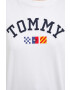 Tommy Jeans longsleeve din bumbac culoarea alb - Pled.ro