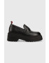 Tommy Jeans mocasini de piele TJW AVA LOAFER femei culoarea negru cu platforma EN0EN02218 - Pled.ro