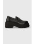 Tommy Jeans mocasini de piele TJW CHUNKY LOAFER femei culoarea negru cu platforma EN0EN02320 - Pled.ro