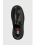 Tommy Jeans mocasini de piele TJW CHUNKY LOAFER femei culoarea negru cu platforma EN0EN02320 - Pled.ro