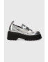 Tommy Jeans mocasini TJW CHUNKY LOAFER METALLIC femei culoarea argintiu cu platforma EN0EN02321 - Pled.ro