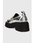 Tommy Jeans mocasini TJW CHUNKY LOAFER METALLIC femei culoarea argintiu cu platforma EN0EN02321 - Pled.ro