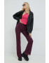 Tommy Jeans pantaloni femei culoarea roz mulata high waist - Pled.ro