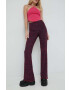 Tommy Jeans pantaloni femei culoarea roz mulata high waist - Pled.ro