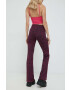 Tommy Jeans pantaloni femei culoarea roz mulata high waist - Pled.ro