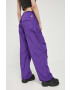 Tommy Jeans pantaloni femei culoarea violet lat medium waist - Pled.ro