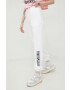 Tommy Jeans pantaloni de trening femei culoarea alb cu imprimeu - Pled.ro