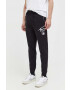 Tommy Jeans pantaloni de trening din bumbac culoarea negru cu imprimeu - Pled.ro