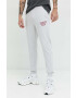 Tommy Jeans pantaloni de trening din bumbac culoarea gri cu imprimeu - Pled.ro