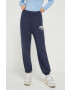 Tommy Jeans pantaloni de trening din bumbac culoarea albastru marin cu imprimeu - Pled.ro