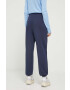 Tommy Jeans pantaloni de trening din bumbac culoarea albastru marin cu imprimeu - Pled.ro