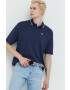 Tommy Jeans polo de bumbac culoarea albastru marin cu imprimeu - Pled.ro