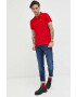 Tommy Jeans polo de bumbac culoarea rosu neted - Pled.ro