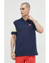 Tommy Jeans polo de bumbac culoarea albastru marin cu imprimeu - Pled.ro